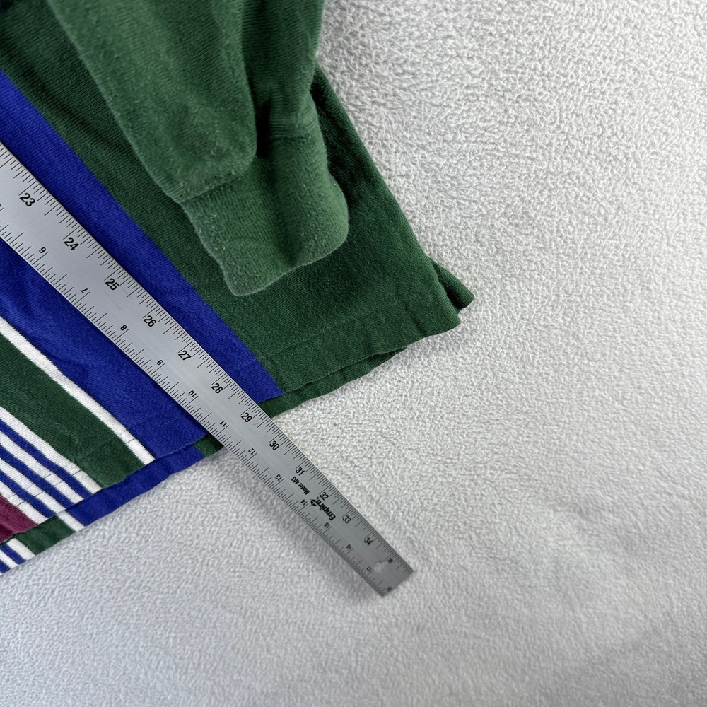 Vintage Gant Rugby Shirt men's Medium Red Blue Green Vertically Striped 90s Peru - Picture 3 of 8